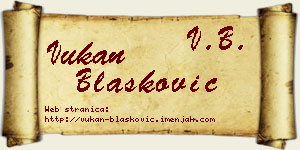Vukan Blašković vizit kartica
